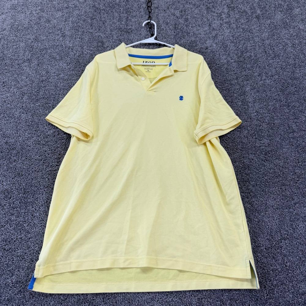 IZOD Advantage Performance Polo Mens Extra Large Yellow Natural Stretch Short Sl